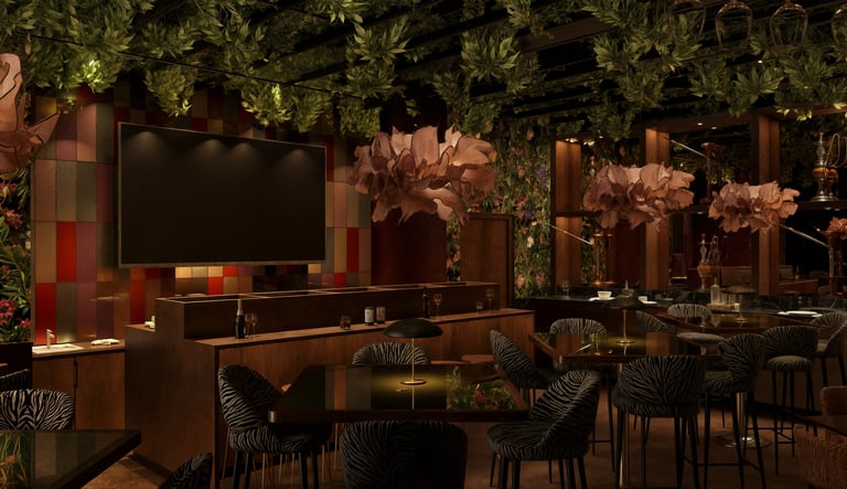 Luxury restaurant seating interior Dubai UAE