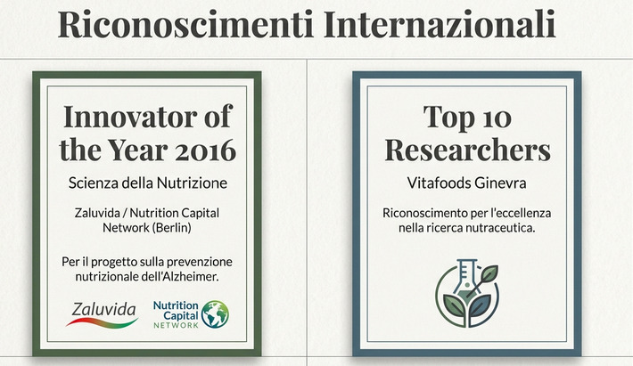 Riconoscimenti Internazinali - Innovatore of year 2016