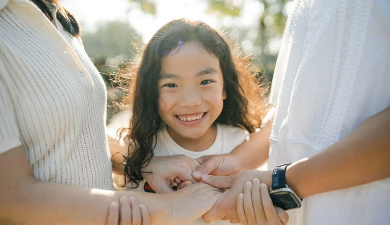 Smiling child portrait during a family photography session at InterContinental Bali Resort