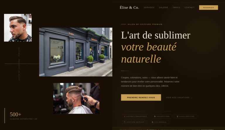 création de site vitrine pour coiffeur
