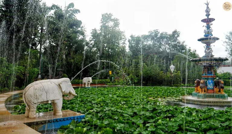 Marble pavilions, floral corners, and misty fountains capturing the serene beauty of Saheliyon ki Bari Udaipur Rajasthan.