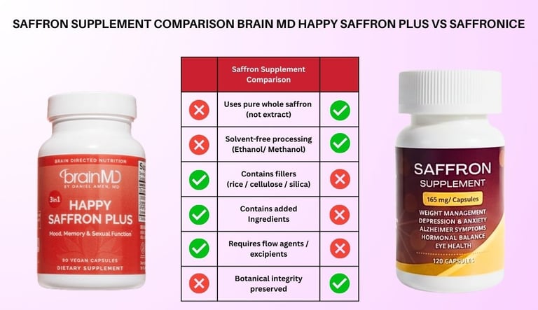 saffron supplement bottles and label compression