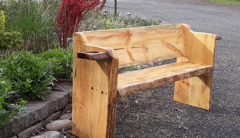 Blued pine, chairs, benches, hand crafted