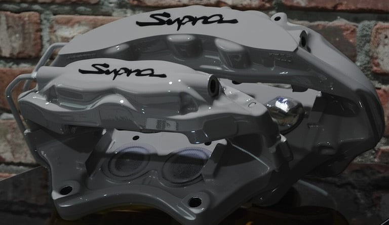 Signal Grey CTSV calipers built for a MKIV Supra