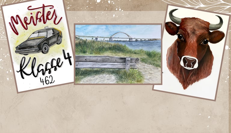 Auftragsarbeit, Aquarellmalerei, Geburtstagsgeschenk, Geschenk, Geschenk zum