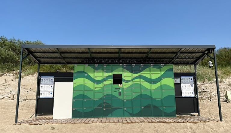 Consigna de equipaje en la playa