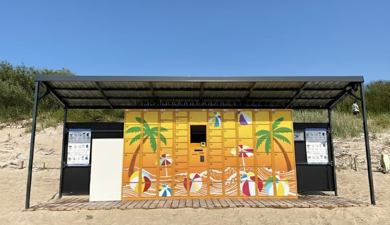 Consigna de equipaje en la playa