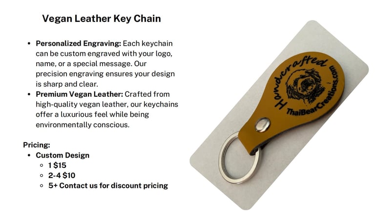 Custom vegan leather keychain