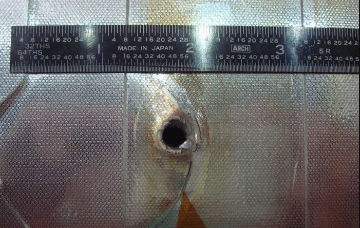 A space debris hit to space shuttle Endeavour’s radiator was found after one of its missions.