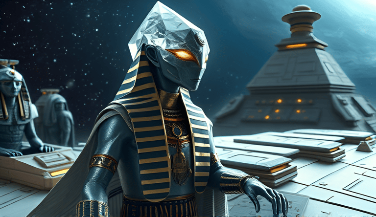 Blue ancient Egyptian diamond Alien lifeform