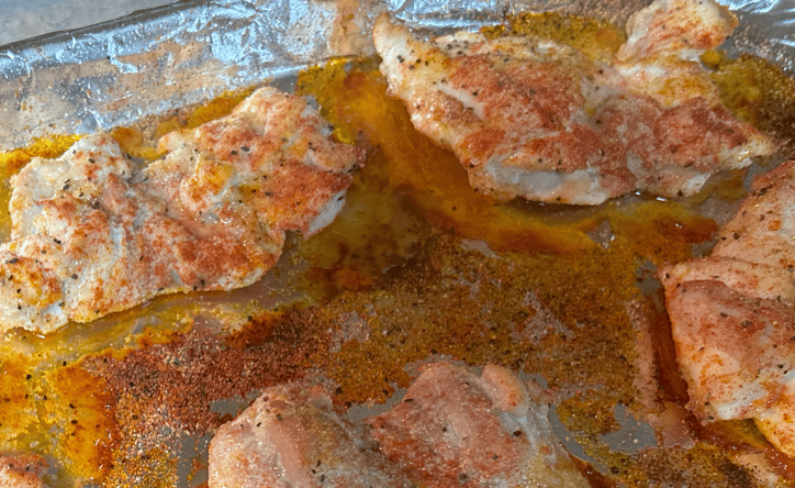 Chicken Viola baked chicken on pan