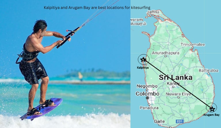 Kite surfing at Arugam Bay