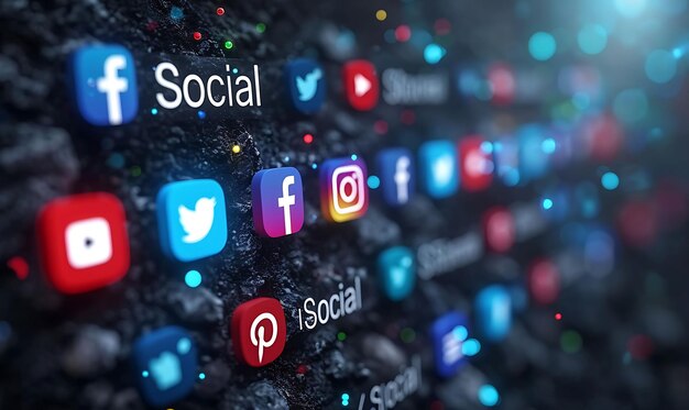 imagem dos ícones das redes sociais