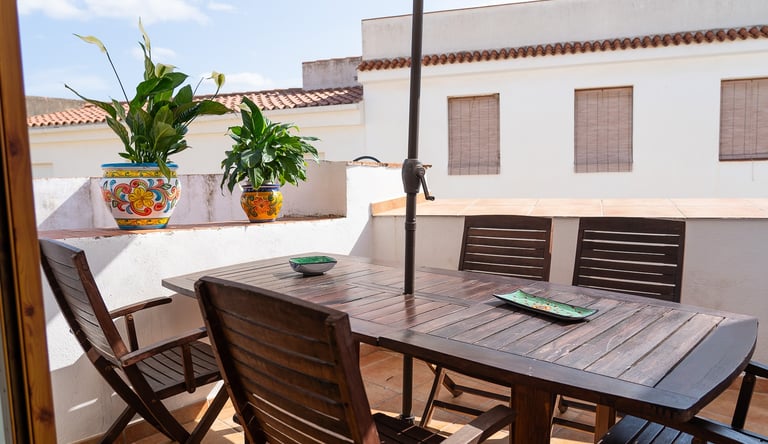 Terraza con vistas en la segunda planta de Carmens Rural, Sant Jordi