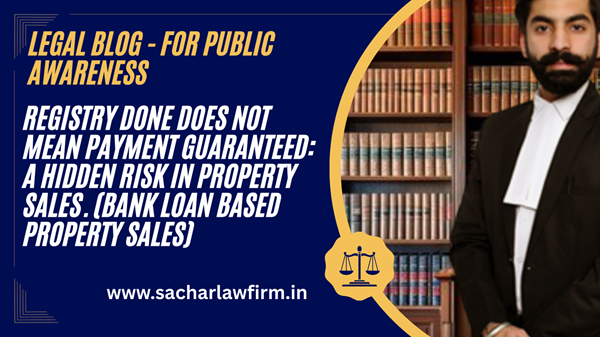 Registry Done Does Not Mean Payment Guaranteed: A Hidden Risk in Property Sales. (Bank Loan based property Sales)