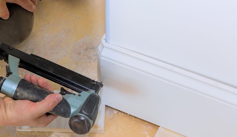 Different baseboard styles used in modern and traditional interiors.