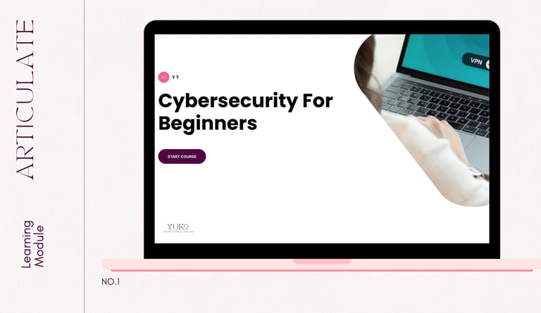 Cybersecurity module created with Articulate