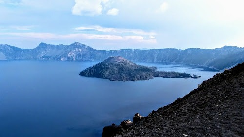 Waterfall Hwy, OR - Crater Lake is the 7th deepest in the world, with a little mountain island