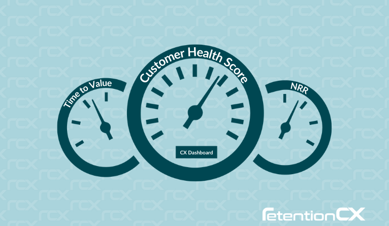 Three gauges showing metrics to measure in a CX dashboard.
