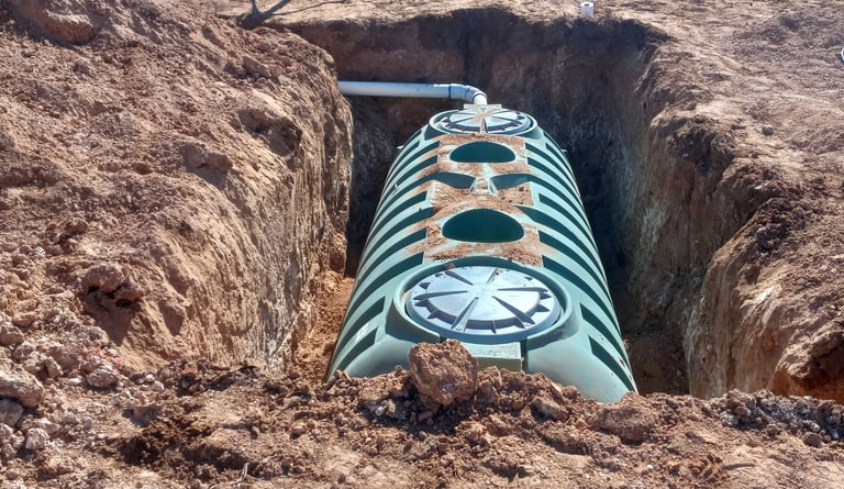 Norweso Septic Tank leveled and filled by Red Dirt Ditching and Septic LLC