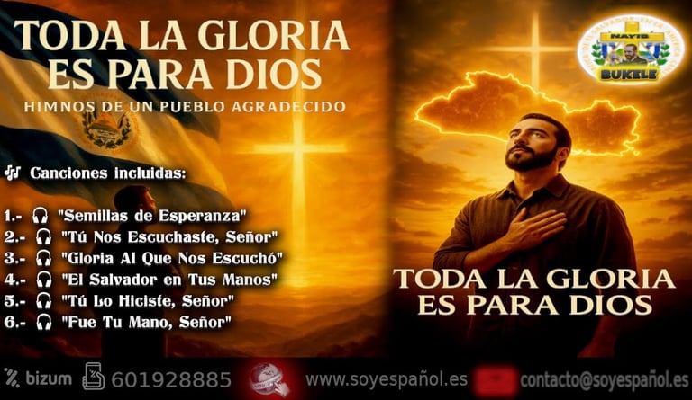 "Toda la Gloria es para Dios 🎶 Himnos de un Pueblo Agradecido" hacia Nayib Bukele 2025