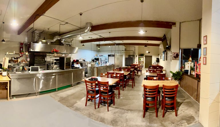 Wide angle view of Las Brasas Costa Rican restaurant