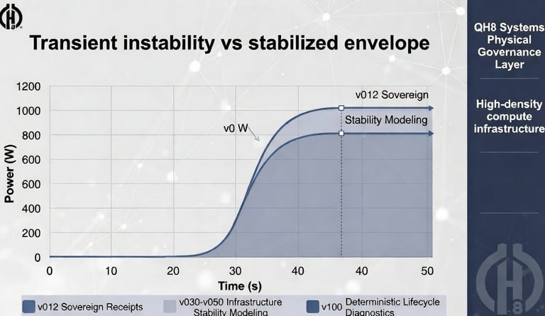 QH8 graph: Power vs time showing transient instability v v012 sovereign receipts stabilized envelope