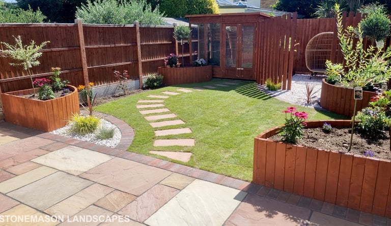Designer Traditional Modern Circle & Curves Wooden Planters, Screen & Summer House - Gidea Park