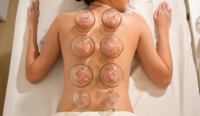 copos de ventosas nas costas