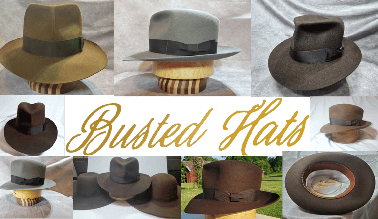 Busted Hats Handmade pure beaver or rabbit fur felt fedora hats raiders hat style hats made to order @bustedhats