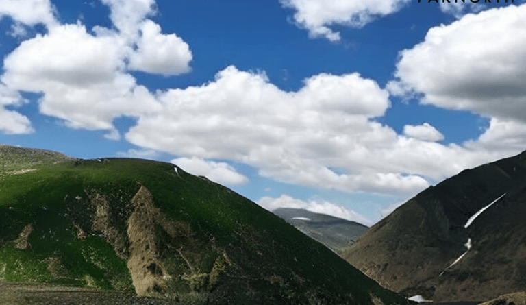 babu sar lake with Himalayan mountains in the background