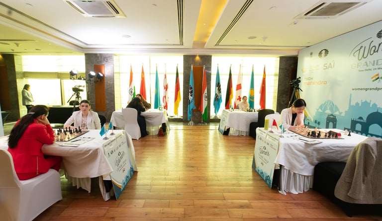 FIDE Chess Round Eight of the #FIDEWomenGrandPrix in New Delhi