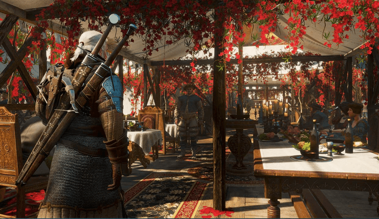 image of geralt participating in the knight games in toussaint in witcher 3