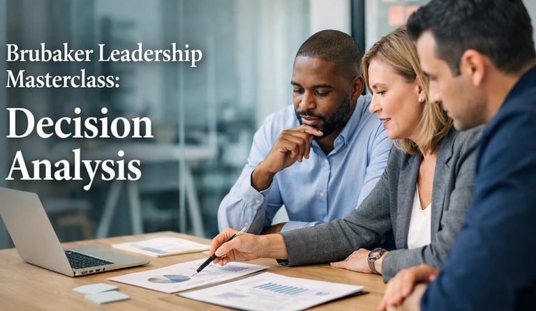 Data-driven decision analysis framework for business efficiency consultants and managers.