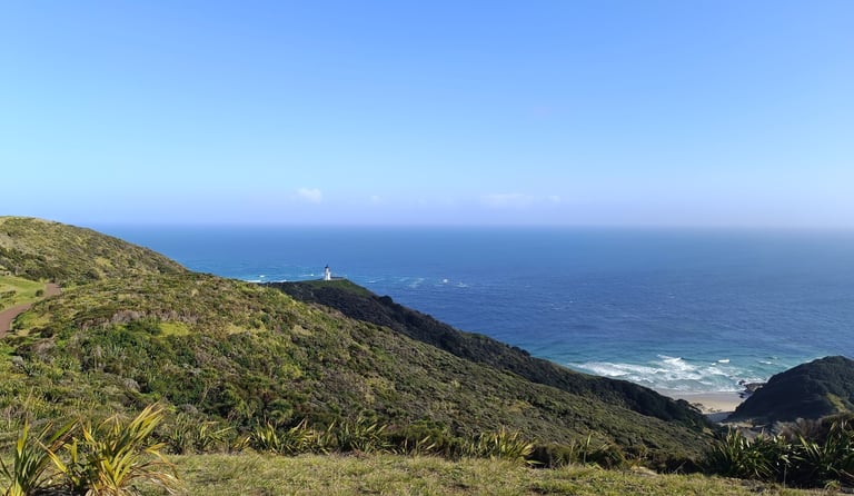 Unión del océano pacífico y el mar de Tasmania desde Cape Reinga
