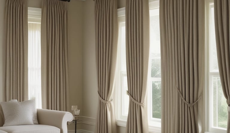 Close-up of a vibrant floral wallpaper pattern in a cozy living room.