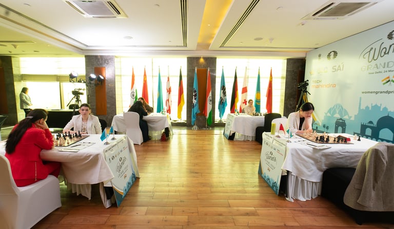 FIDE Chess Round Eight of the #FIDEWomenGrandPrix in New Delhi
