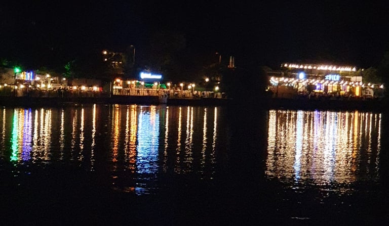 Dalyan river at night time