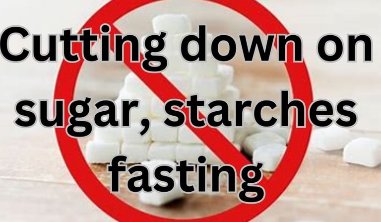 a sign that says cutting down on sugar - starch