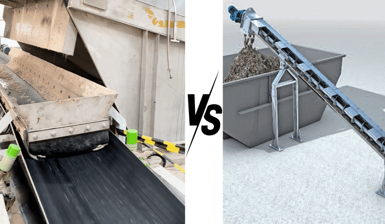 Comparison of belt conveyor and screw feeder systems for paddle dryer feeding applications.