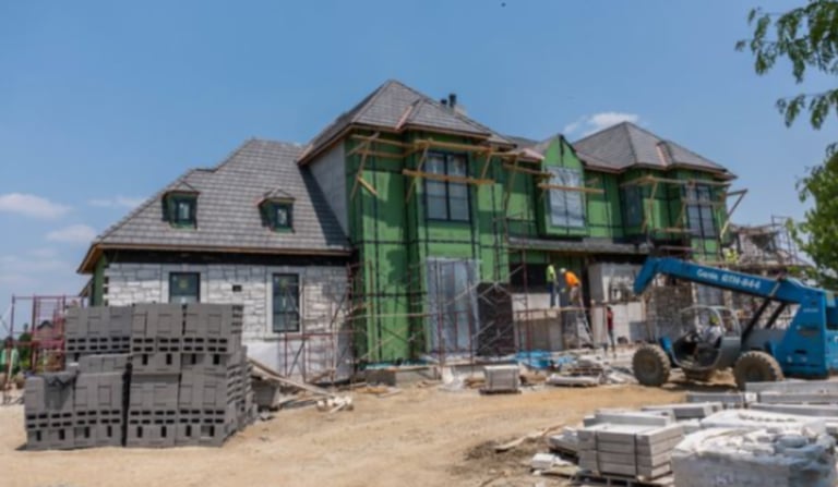 a house being built in a new construction project
