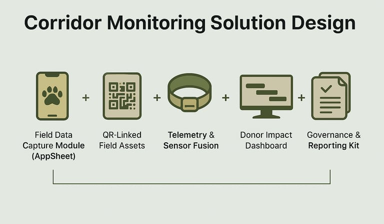 a solution design for a physical wildlife tracking application
