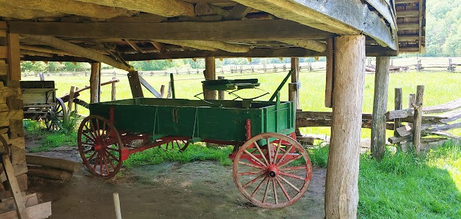 Smoky Mountains, N. Carolina - walk historic Oconaluftee's Mountain Farm Museum