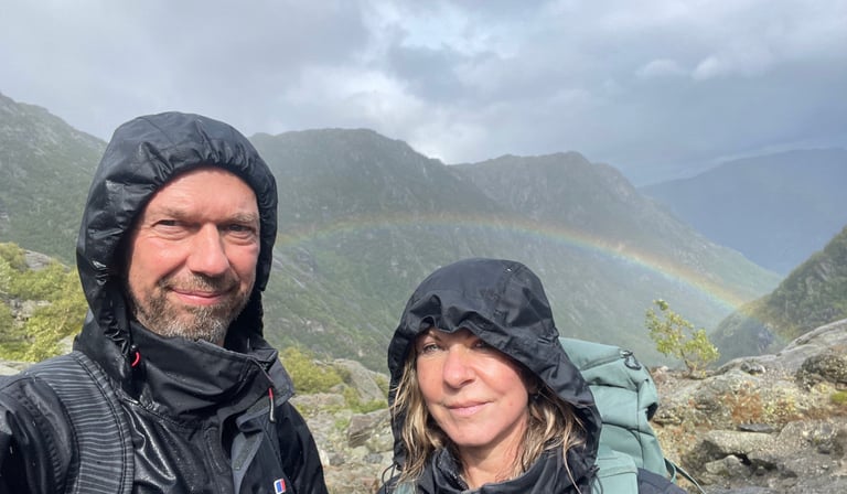 walking through the Folgefonna National Park and up to the Folgefonna glacier