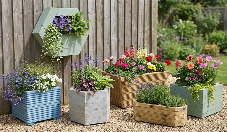 A selection of Pillar to Post handmade wooden planters