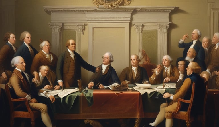 A group of diverse church members engaged in a lively discussion around a table