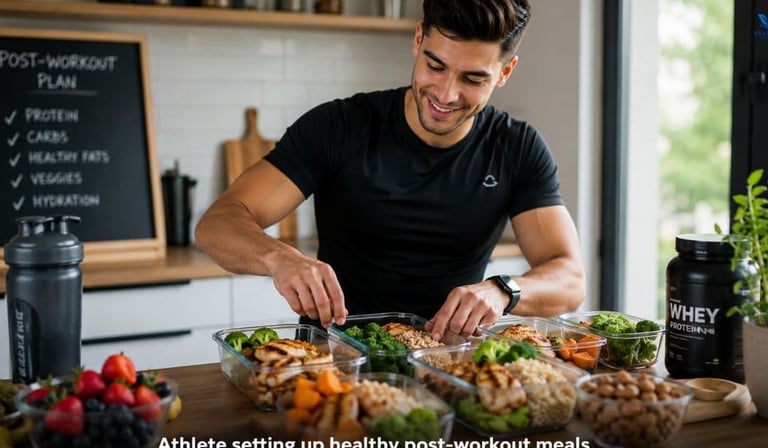 Active person enjoying nutrient-dense recovery foods.