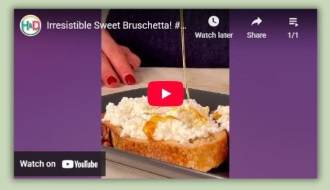 Sweet Bruschetta recipe with ricotta and honey