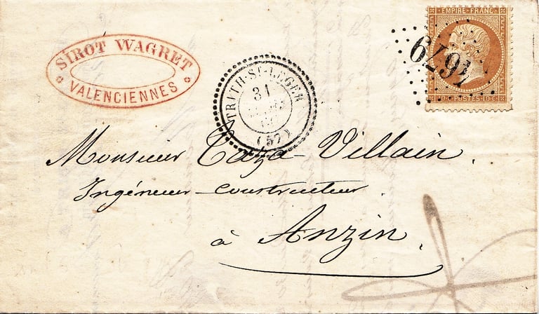 Trith St Léger. Tarif zwischen zwei vereinigten Postämtern