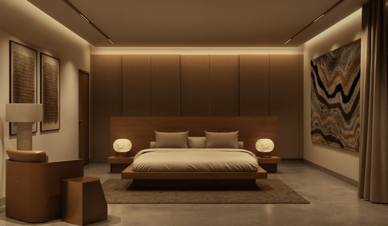Bespoke master bedroom interior design Dubai